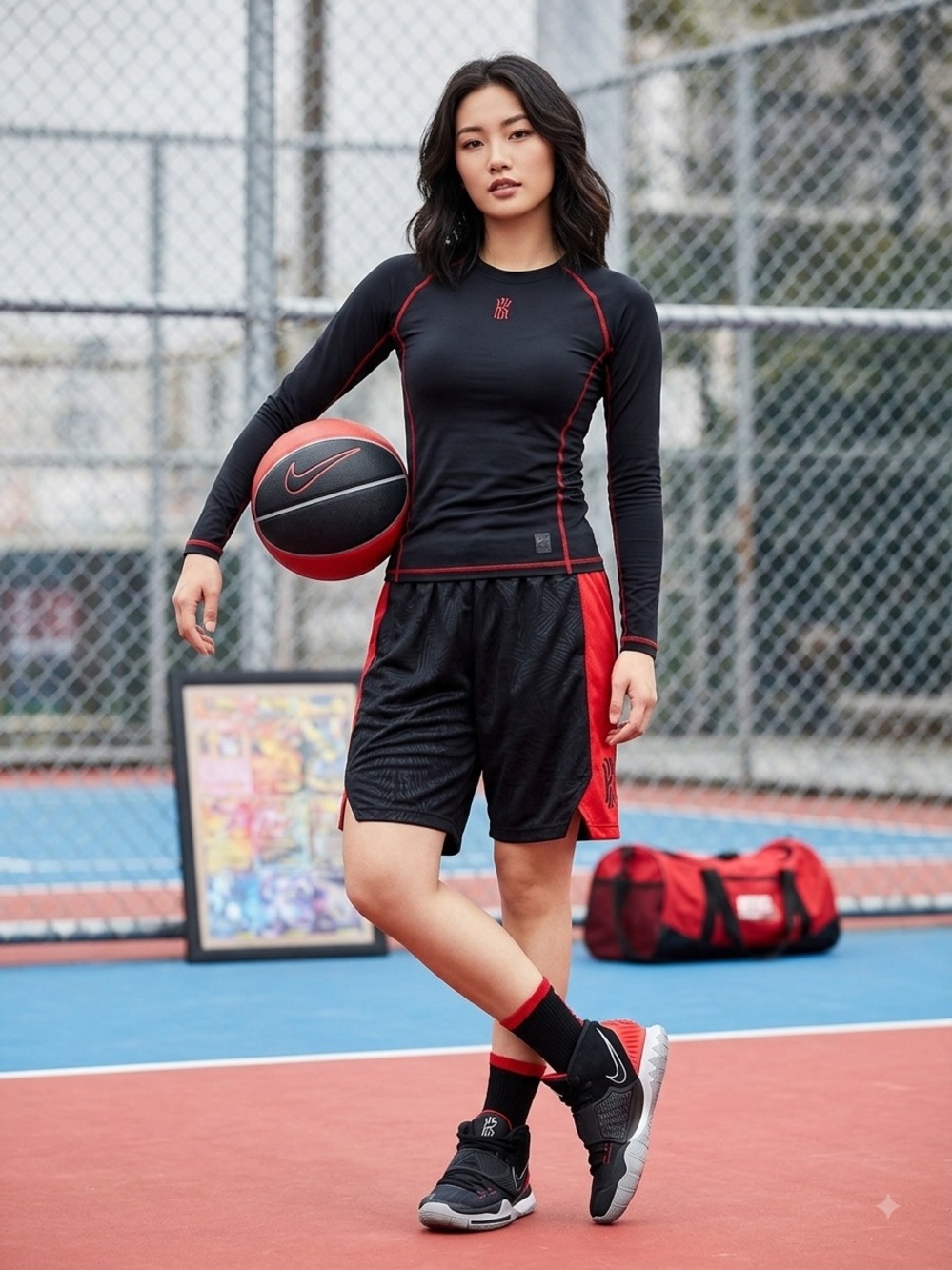 Nike Kyrie 6 Bred Black Red Sneakers 7Y (Women’s 8.5)